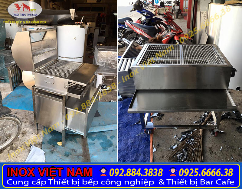 Bếp nướng bbq, bếp nướng inox, lò nướng inox, bếp nướng than hoa ngoài trời được chụp tại xưởng của Inox việt Nam.