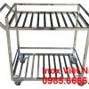 Xe đẩy inox 2 tầng thanh song.