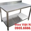 Bàn Inox 2 Tầng Có Gáy BAI-07