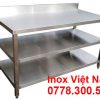 Bàn Inox 3 Tầng Có Gáy BAI-12