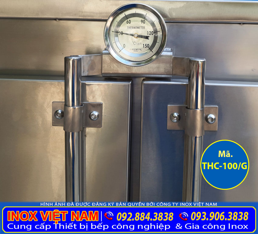 Chi tiết đồng hồ nhiệt tủ nấu cơm công nghiệp.