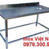 Bàn Inox 1 Tầng Có Lỗ Xả Rác BAI-02