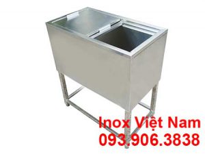 Thùng Đá Inox Có Chân Đứng 600x500x700
