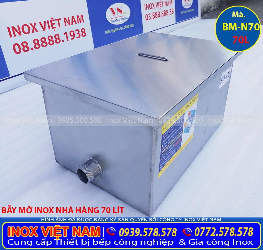 Bẫy mỡ gia đình, bể tách mỡ nhà hàng, thùng lọc mỡ công nghiệp giá tốt, kiểu dáng đẹp. Một thiết bị bếp inox không thể thiếu.
