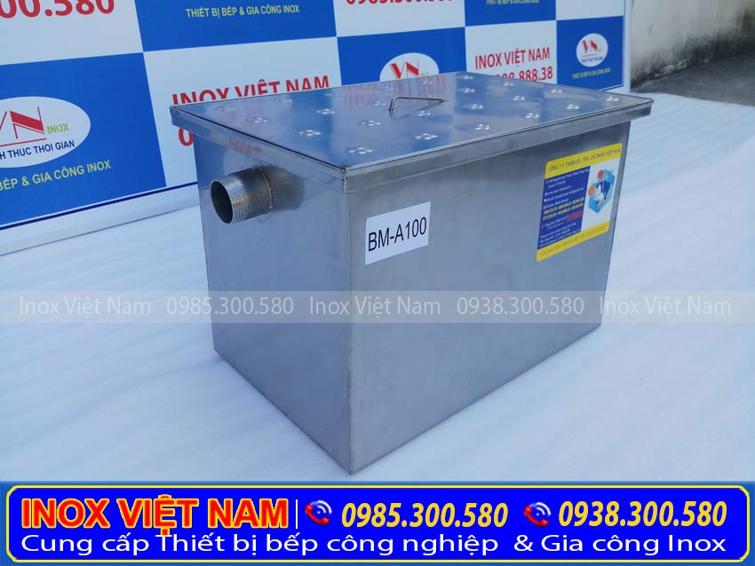 Bẫy mỡ âm sàn 100 lít Mã: BM-A100. Thiết bị bể tách dầu mỡ bằng inox chất lượng, kiểu dáng đẹp, mẫu mã sang trọng.