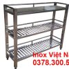 Kệ Inox 3 Tầng -2 Song -1 Phẳng KEI-08