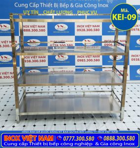 Báo giá kệ inox 4 tầng công nghiệp, kệ bếp inox 304, kệ chén inox công nghiệp.