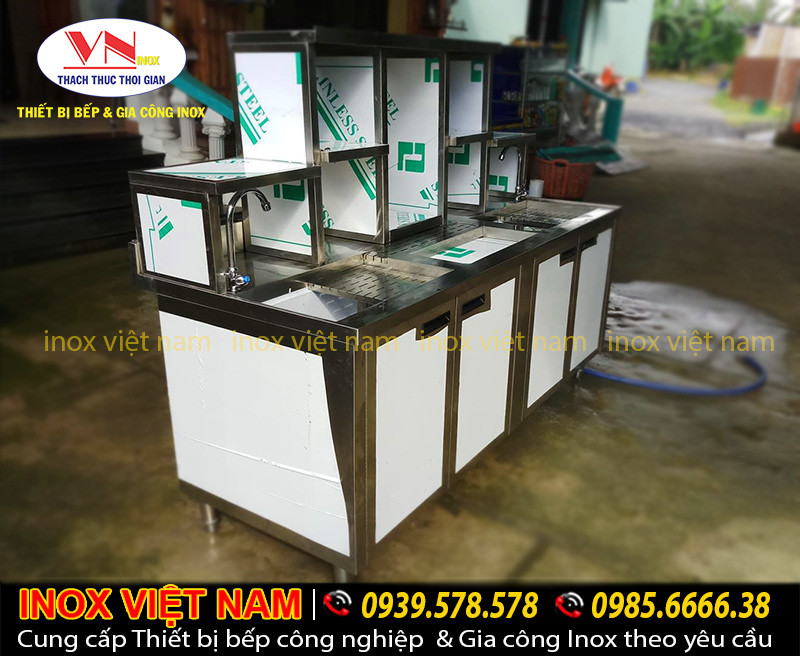 Thiết kế quầy bar inox, quầy pha chế trà sữa đẹp, quầy bar giá rẻ.