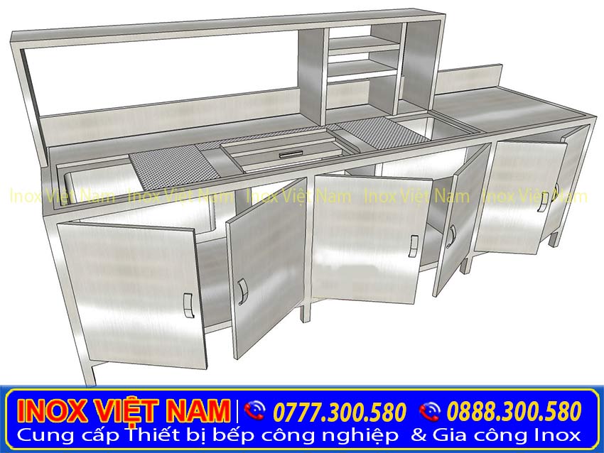 Quầy pha chế, quầy bar inox, quầy trà sữa chất lượng.