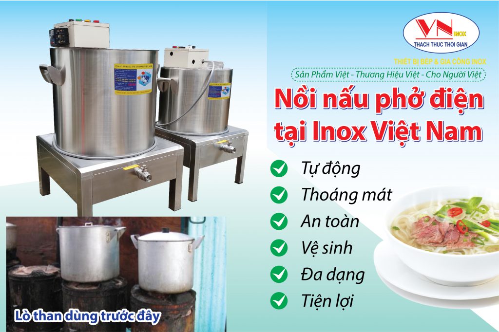 Nồi nấu phở bằng điện dần dần thay thế nồi nấu phở bằng than