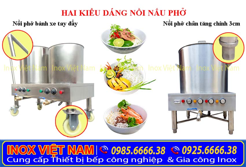 Nồi nấu phở inox, nồi nấu hủ tiếu, nồi nấu cháo công nghiệp chất lượng giá tốt.