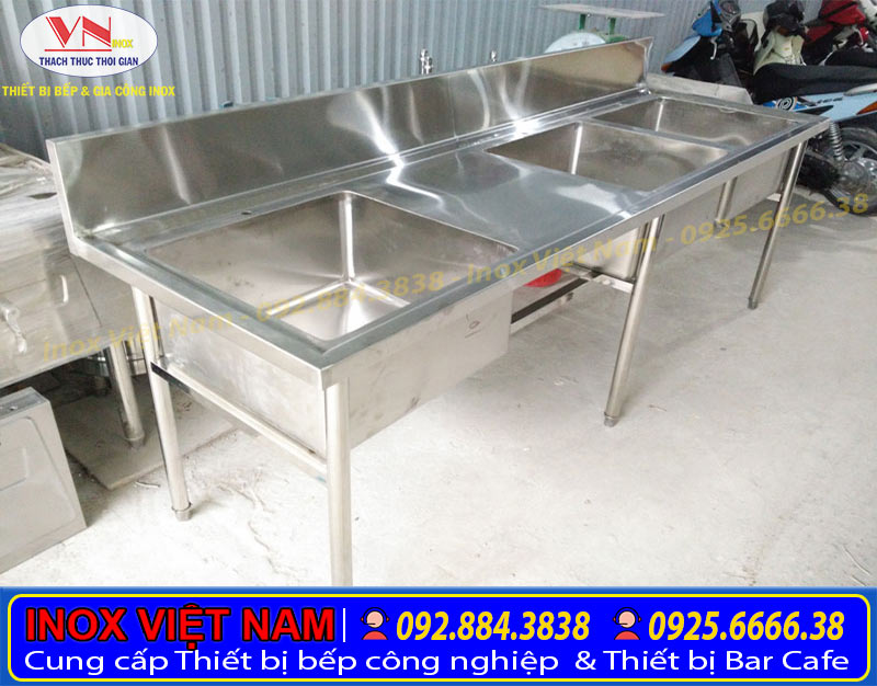 Chậu rửa chén inox, bồn rửa mặt, chậu rửa công nghiệp bằng chất liệu inox 304, có độ bền cao.