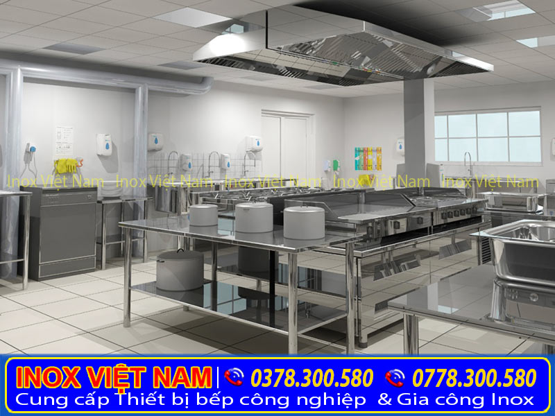 Inox Việt Nam lắp đặt hệ thống chụp hút mùi bếp công nghiệp, hệ thống hút khói nhà hàng qua Hotline: 0378.300.580 + 0778.300.580.