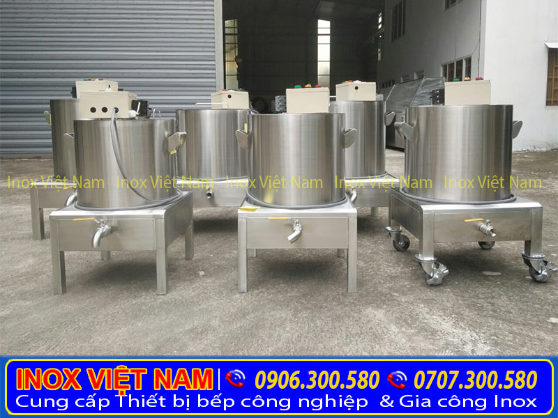 Nồi nấu hủ tiếu bằng điện, nồi hầm xương, nồi nấu nước lèo, nồi nấu cháo công nghiệp, nồi nấu phở inox của Inox Việt Nam. Với mẫu mã đẹp, kích thước đa dạng.