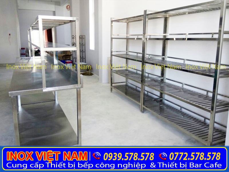 Kệ bếp inox, kệ chén inox 304.