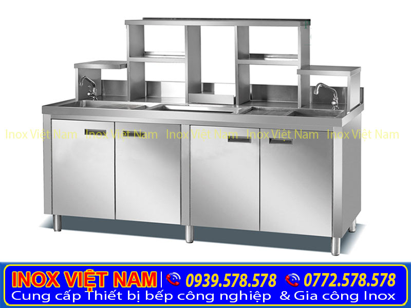 Inox Việt Nam chuyên cung cấp quầy bar inox, quầy pha chế trà sữa inox kiểu dáng cao cấp, sang trọng.