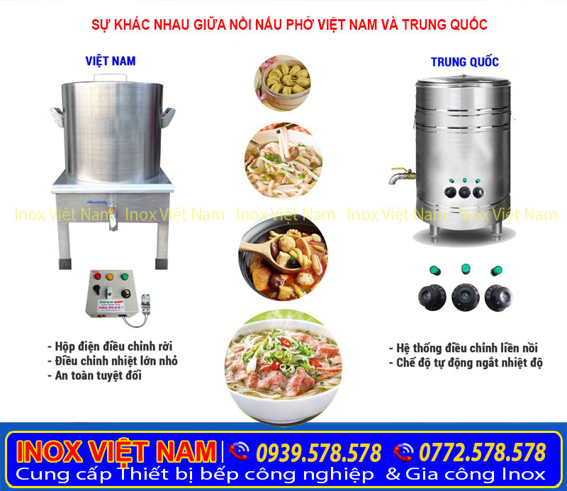 So sánh nồi nấu phở chính hãng Inox Việt Nam và Trung Quốc