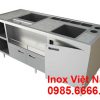 Quầy bar inox, quầy pha chế trà sữa inox QB18003.