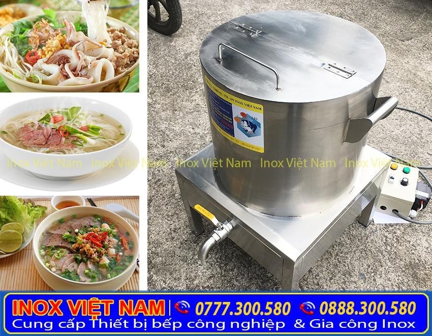Sử dụng nồi điện nấu phở, nồi nấu hủ tiếu, nồi nấu cháo công của Inox Việt Nam. Giúp món ăn thơm ngon hơn.