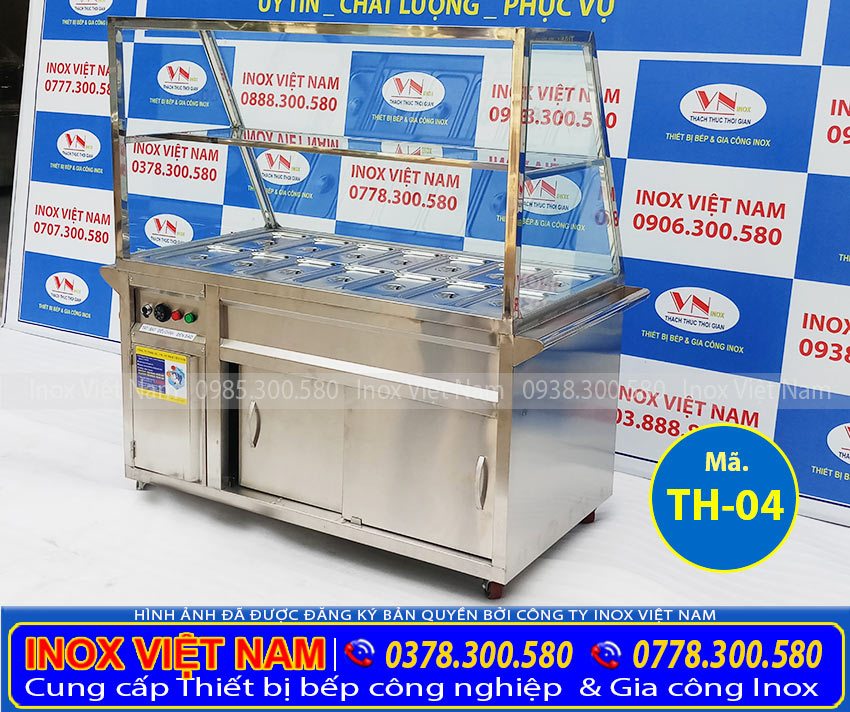Tủ giữ nóng thức ăn 14 khay inox 304 TH-04 (Ảnh thật tế).