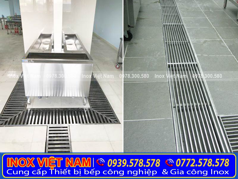 Thiết bị bếp inox công nghiệp - Địa chỉ chuyên gia công, sản xuất vỉ thoát sàn inox, nắp rãnh thoát nước inox. Với kích thước theo yêu cầu. Giá tốt uy tín chất lượng nhất tại TPHCM.