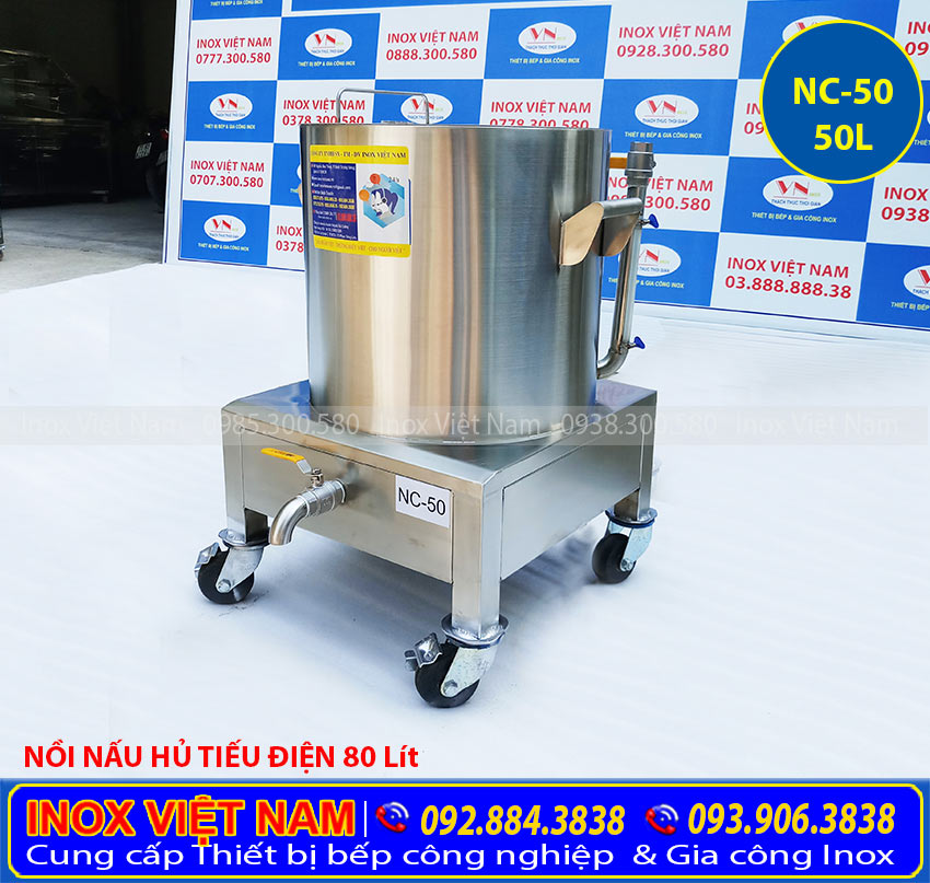 Nồi nấu cháo bằng điện 50L, nồi điện nấu cháo bằng điện loại 50 lít giá tại xưởng IVN.