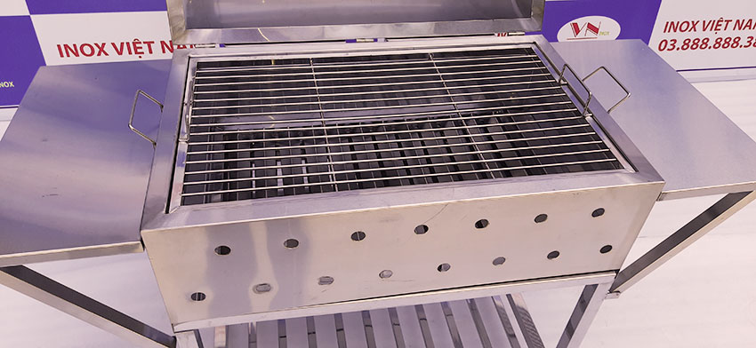 Báo giá lò nướng sườn inox, bếp nướng than inox. Lò nướng bbq, bếp nướng bbq ngoài trời (Ảnh thật tế).