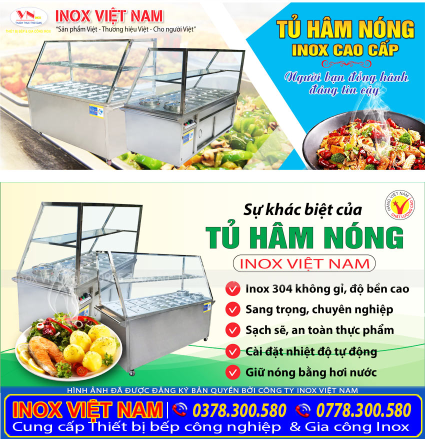Tủ hâm nóng thức ăn, tủ giữ nóng nóng, quầy làm nóng thực phẩm. Thiết bị bếp inox công nghiệp , thiết bị bếp nhà hàng khách sạn chất lượng, được ưa chuộng nhất hiện nay.