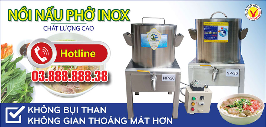Thiết bị bếp inox công nghiệp - Địa chỉ mua nồi nấu phở bằng điện, nồi nấu hủ tiếu điện, nồi điện hầm xương nấu nước lèo giá tốt tại TPHCM.