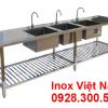 Chậu Rửa 3 Ngăn Lớn Có Bàn Rửa 2 Bên Cánh CR-20