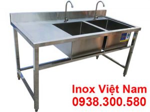 Chậu Rửa Đôi Có Bàn Rửa Cánh Trái CR-19