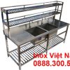Bồn Rửa Chén 2 Ngăn Lớn Có Kệ Trên Kệ Dưới và Bàn Rửa 2 Bên Cánh CR-26
