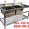 Chậu Rửa Đôi Có Kệ Nan Dưới Và Bàn Rửa Cánh Phải CR-23
