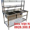 Thông số kỹ thuật chậu rửa đôi inox cánh phải có kệ trên và dưới CR-24