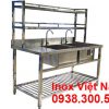 Bồn Rửa Chén Inox 2 Ngăn Cánh Trái Có Kệ Trên Kệ Dưới CR-29