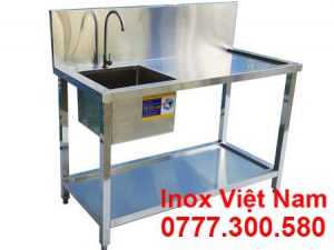 Chậu Rửa Inox Đơn Cánh Phải Có Kệ Phẳng Dưới CR-28