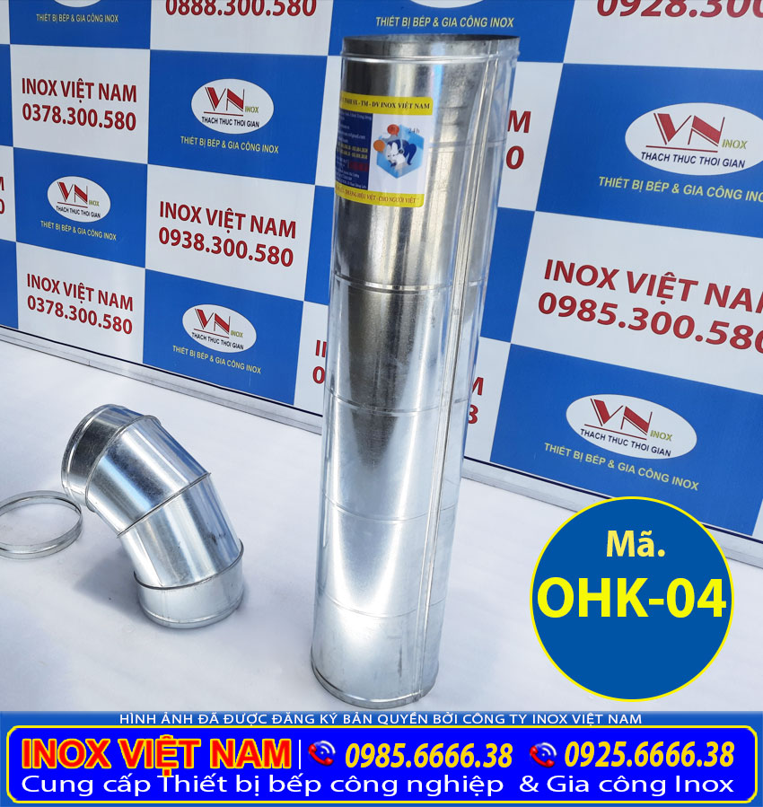 Chi tiết co nối ống trong hệ thống hút khói và ống hút mùi bếp OHK-04.