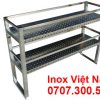 Kệ Bếp Inox 2 Tầng Trên Bàn Loại Phẳng Có Đục Lỗ KEI-11