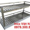 Kệ Bếp Inox 2 Tầng Treo Tường Có Tấm Chắn Dưới KEI-12