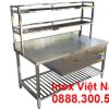 Bàn Inox Có Hộc Tủ Và Kệ Trên Dưới BAI-22