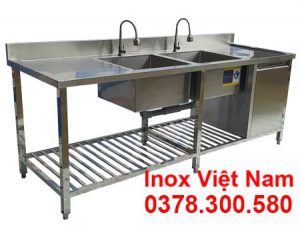 Chậu Rửa Đôi Inox 2 Cánh Có Kệ Dưới Và Hộc Tủ CR-36