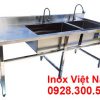 Bồn Rửa Chén 2 Hộc Lớn Hộc Nhỏ Có Bàn Rửa Cánh Trái CR-07