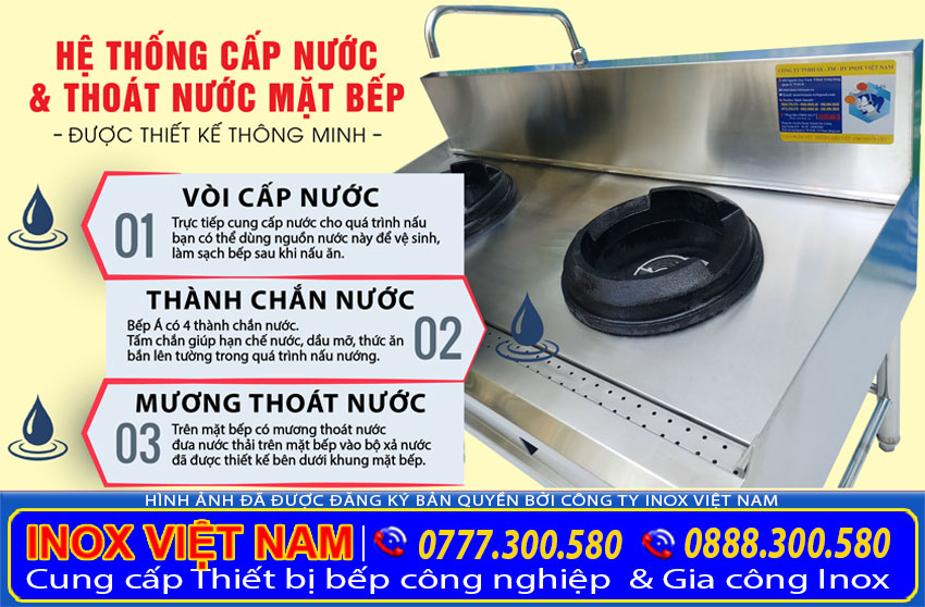 Thiết bị bếp xào công nghiệp, thiết bị bếp á công, bếp gas công nghiệp chất lượng đến từ thương hiệu Inox Việt Nam.