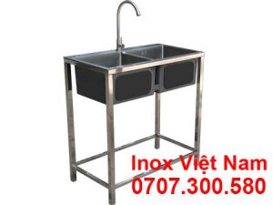 Chậu Rửa Đôi Inox Có Chân CR-107