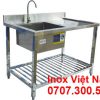 Chậu Rửa Đơn Công Nghiệp Cánh Phải Có Kệ Dưới CR-37