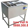 Thùng Đá Inox Có Khay Topping Chân Đứng TD-TP04