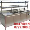 Tủ Chén Inox Có 2 Chậu Rửa và Kệ Trên TUI-17