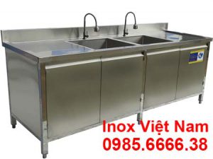 Tủ Bếp Inox Có 2 Bồn Rửa Chén TUI-16