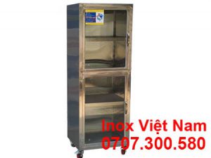 Tủ bếp inox cánh kính chứa đồ TUI-19.
