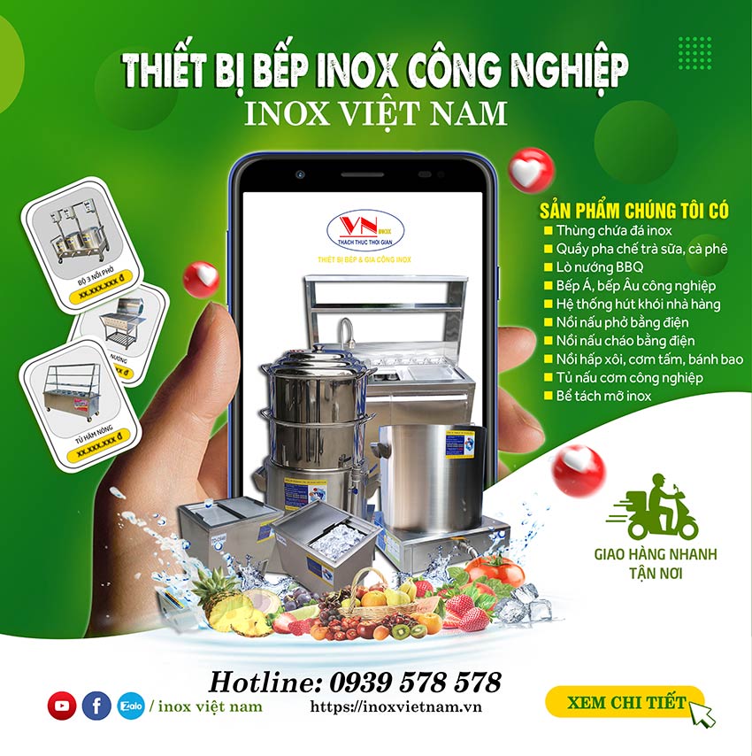 Inox Việt Nam - chuyên cung cấp các thiết bị bếp inox công nghiệp, thiết bị bếp nhà hàng khách sạn, thiết bị quầy bar & cafe chuyên nghiệp nhất hiện nay.